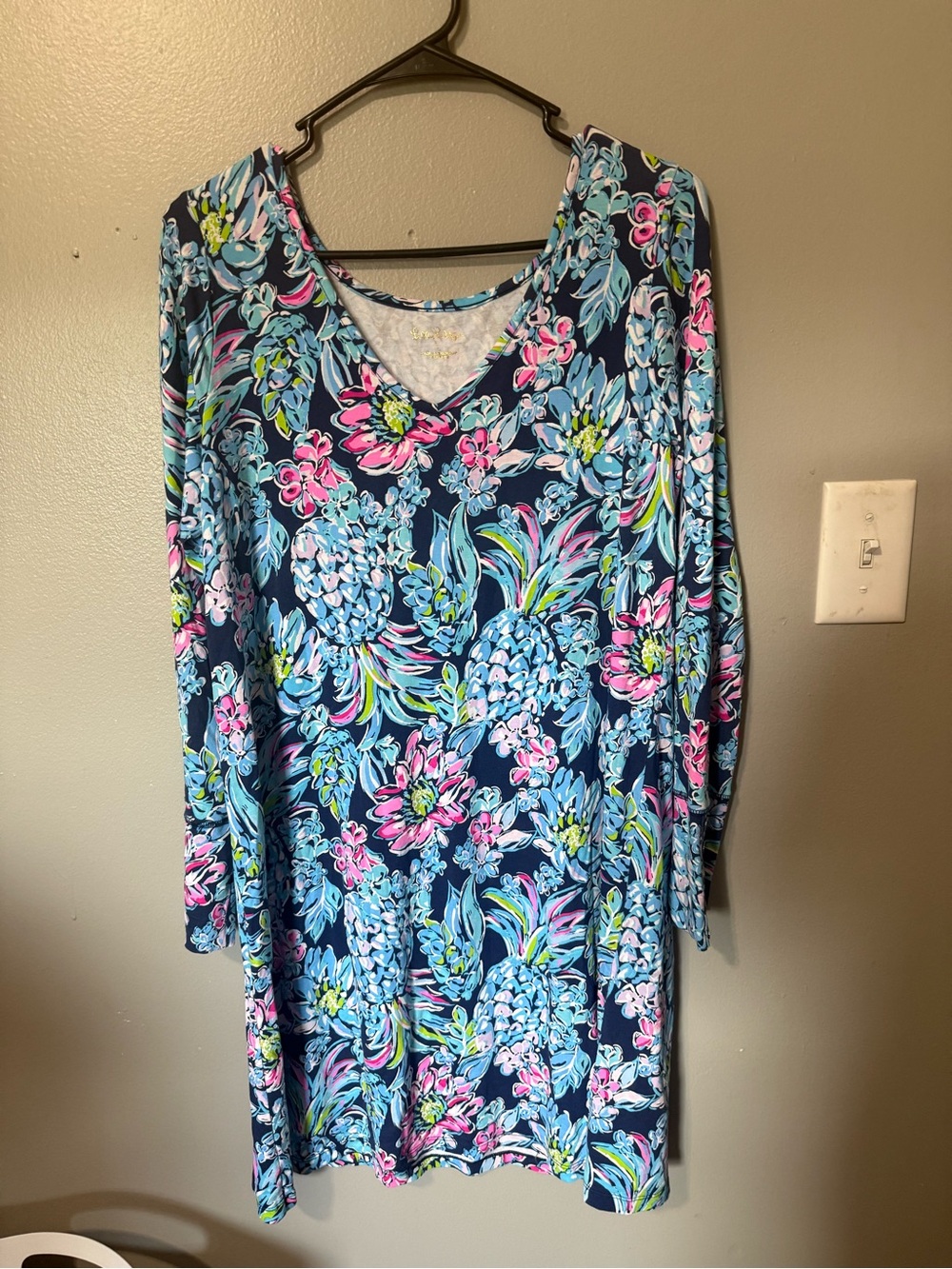 Lilly Pulitzer High Tide Pineapple Paradise Dress size  L